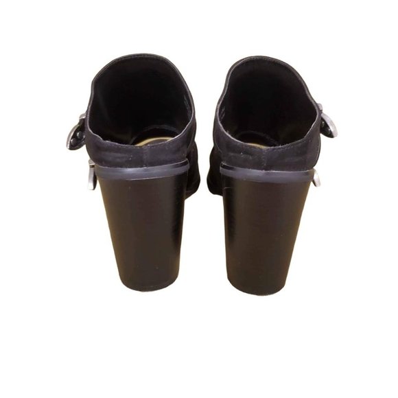 Black Suede Open Toe BOHO Mules - Picture 4 of 7